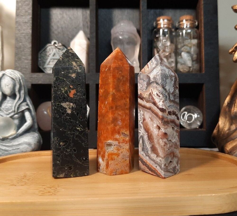 Set of 3 Polished Crystal Points